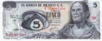 (1972) Банкнота Мексика 1972 год 5 песо "Хосефа Ортис де Домингес"   UNC